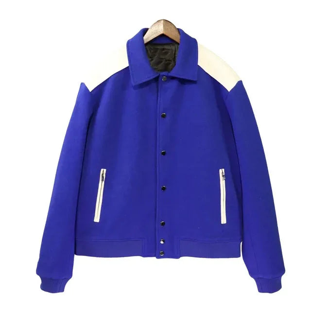 Fashion Autumn Skeleton Embroidery Varsity Jacket Men Streetwear Warm Wool Women Baseball Jacket Outfits Windbreaker 2023 - FSH-ONLINE