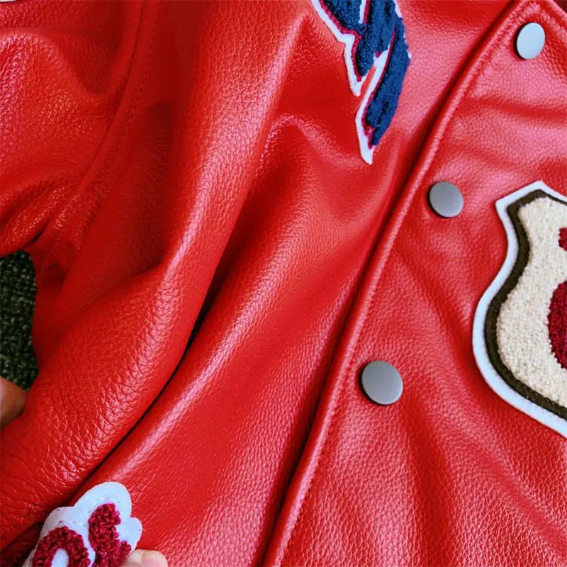 Heavy Industry Genuine Leather Jacket Men Motorcycle Luxury Designer Embroidery Short Biker Baseball Jackets Streetwear Winter - FSH-ONLINE