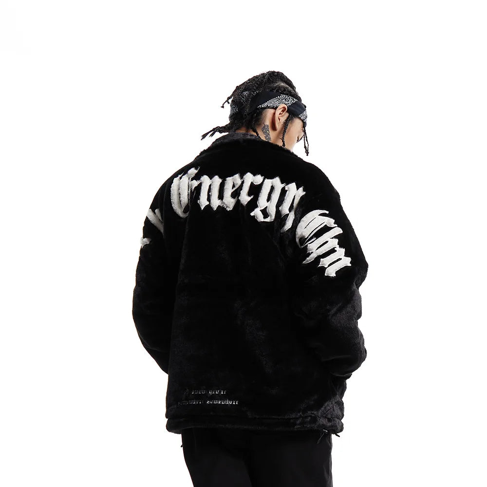 Hip Hop4XL Faux Fu Jacket Imitation Rabbit Hair Cotton Clothes Men's And Women's Fashion Brand Loose Thicken Men's Winter Jacket - FSH-ONLINE