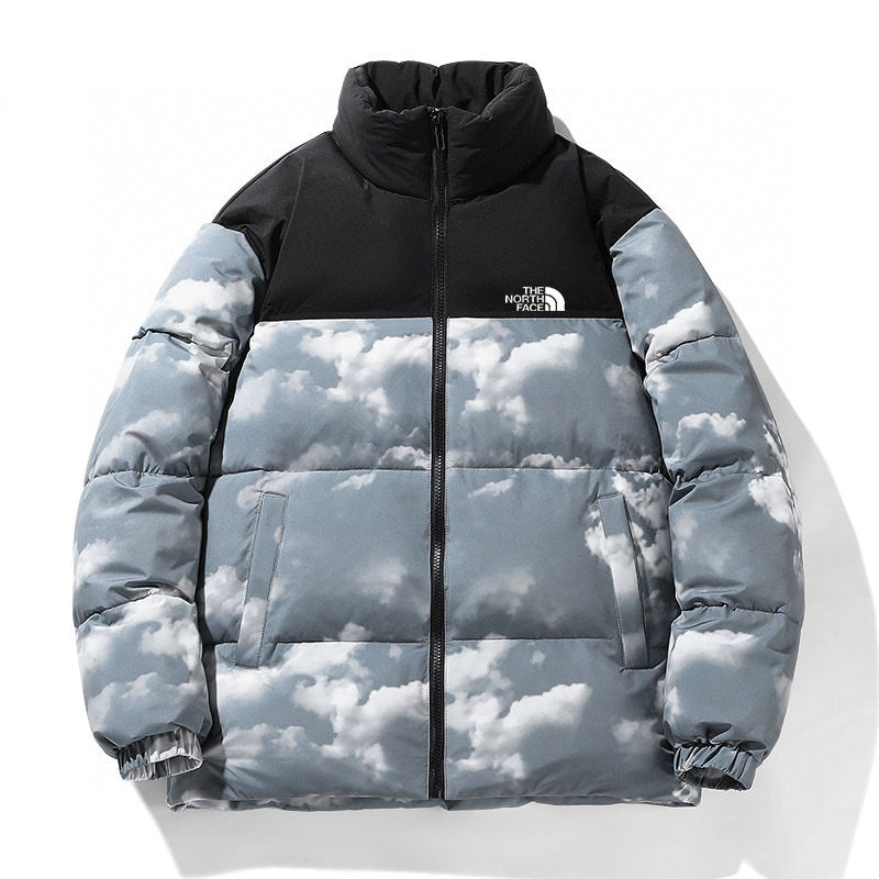 Cloud Print Puffer Jacket - Warm & Stylish Winter Coat for Men/Women - FSH-ONLINE