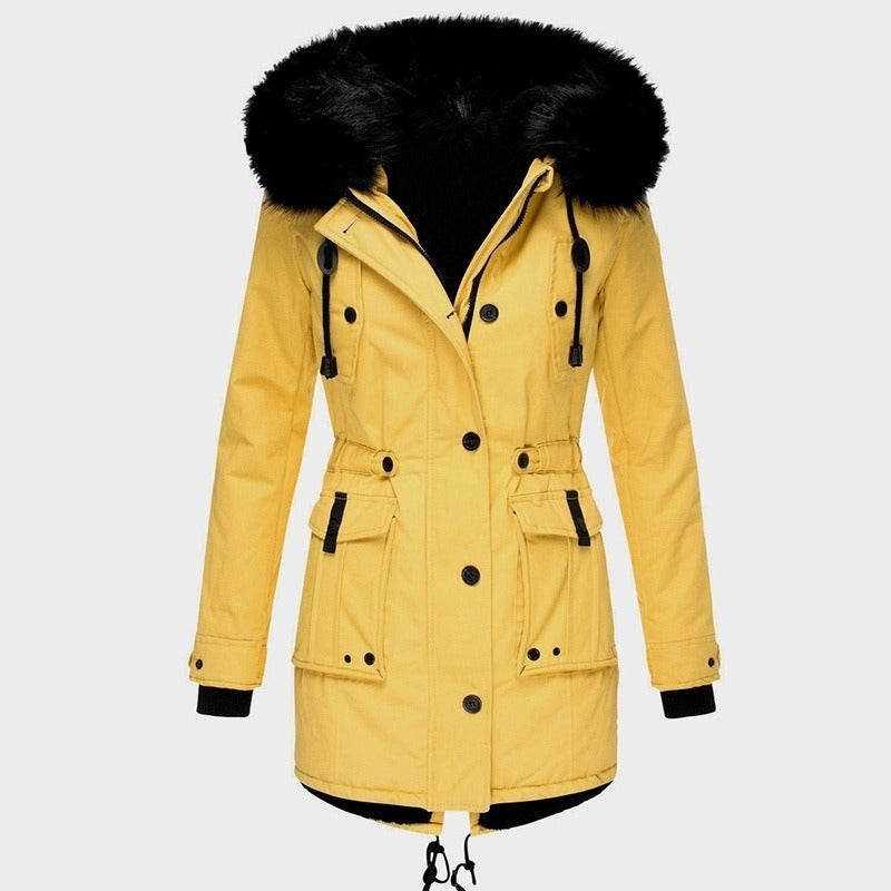 Thickened women's cotton jacket, women's cotton jacket, winter coat, parka jacket, fur collar jacket, winter coat - FSH-ONLINE