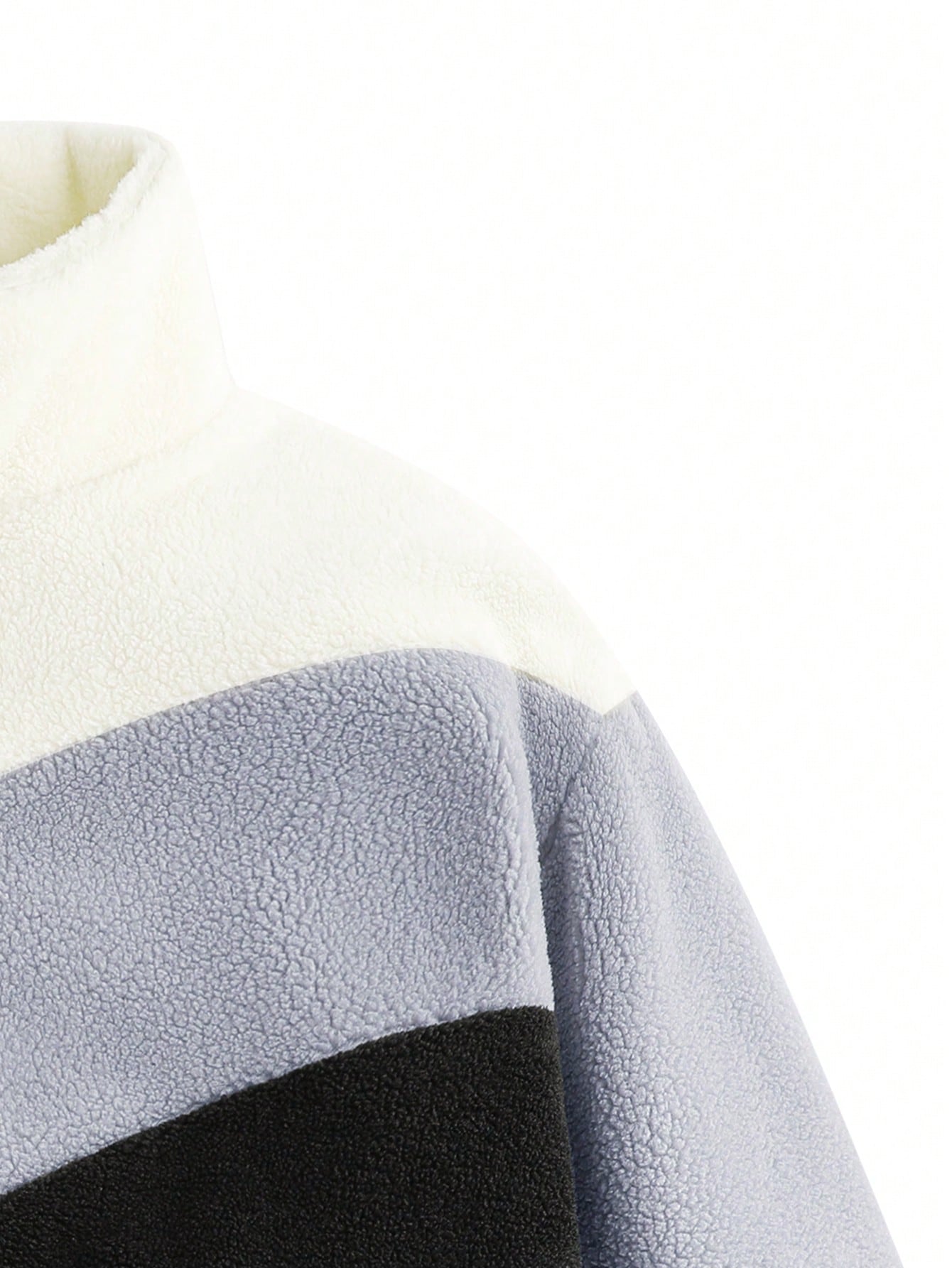 Men Color Block Letter Patched Detail Teddy Jacket - FSH-ONLINE