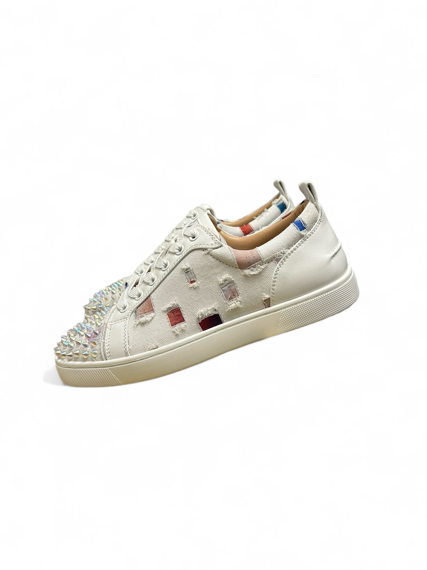 Christian Louboutin Spike Studded White Leather Sneakers | christian-louboutin-spike-studded-white-leather-sneakers