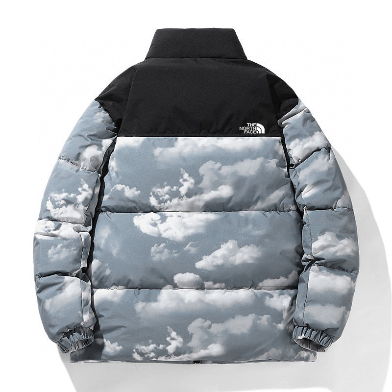 Cloud Print Puffer Jacket - Warm & Stylish Winter Coat for Men/Women - FSH-ONLINE