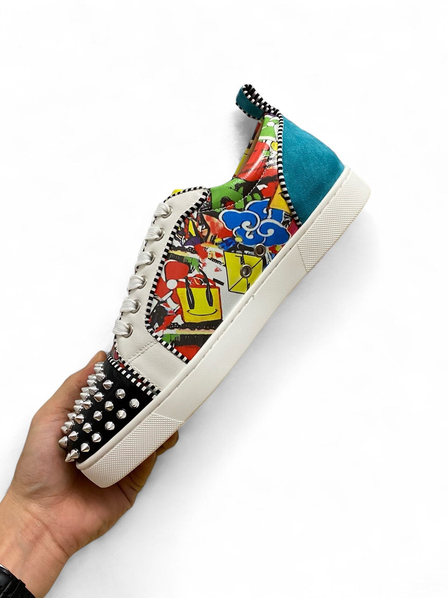 Christian Louboutin Colorful Studded Sneakers | christian-louboutin-colorful-studded-sneakers