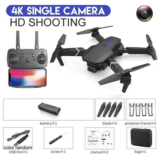 2024 E88Pro RC Drone 4K Professinal With 1080P Wide Angle HD Camera Foldable Helicopter WIFI FPV Height Hold Gift Toy - FSH-ONLINE