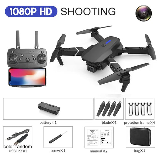 2024 E88Pro RC Drone 4K Professinal With 1080P Wide Angle HD Camera Foldable Helicopter WIFI FPV Height Hold Gift Toy - FSH-ONLINE