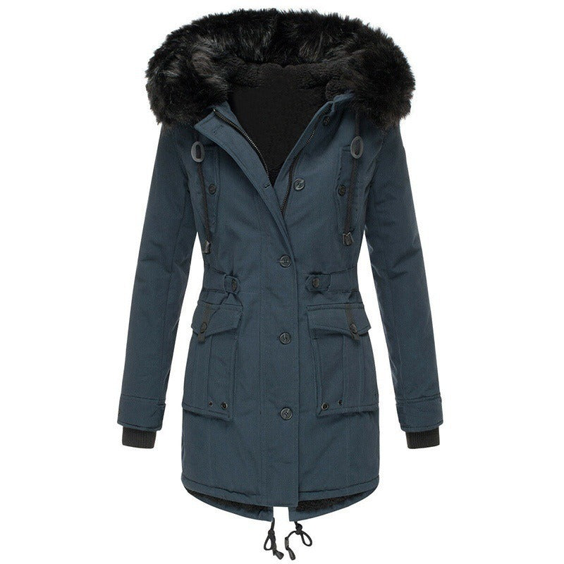 Thickened women's cotton jacket, women's cotton jacket, winter coat, parka jacket, fur collar jacket, winter coat - FSH-ONLINE