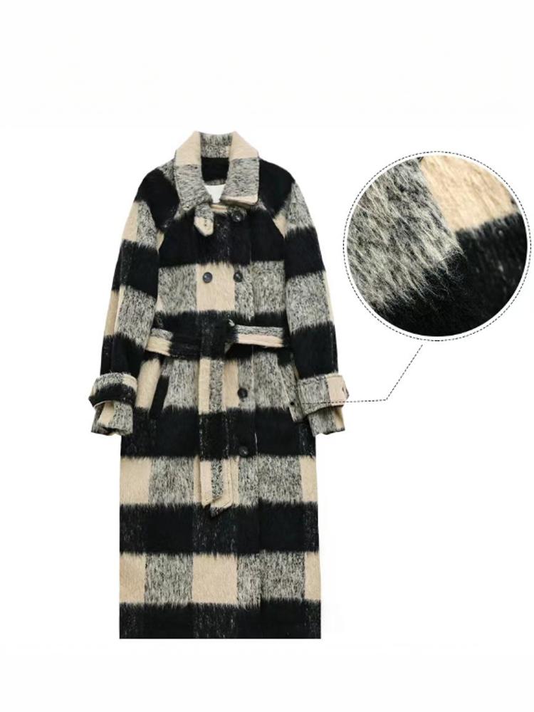 women's winter plaid coat - FSH-ONLINE