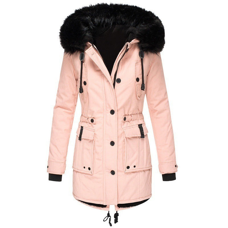 Thickened women's cotton jacket, women's cotton jacket, winter coat, parka jacket, fur collar jacket, winter coat - FSH-ONLINE