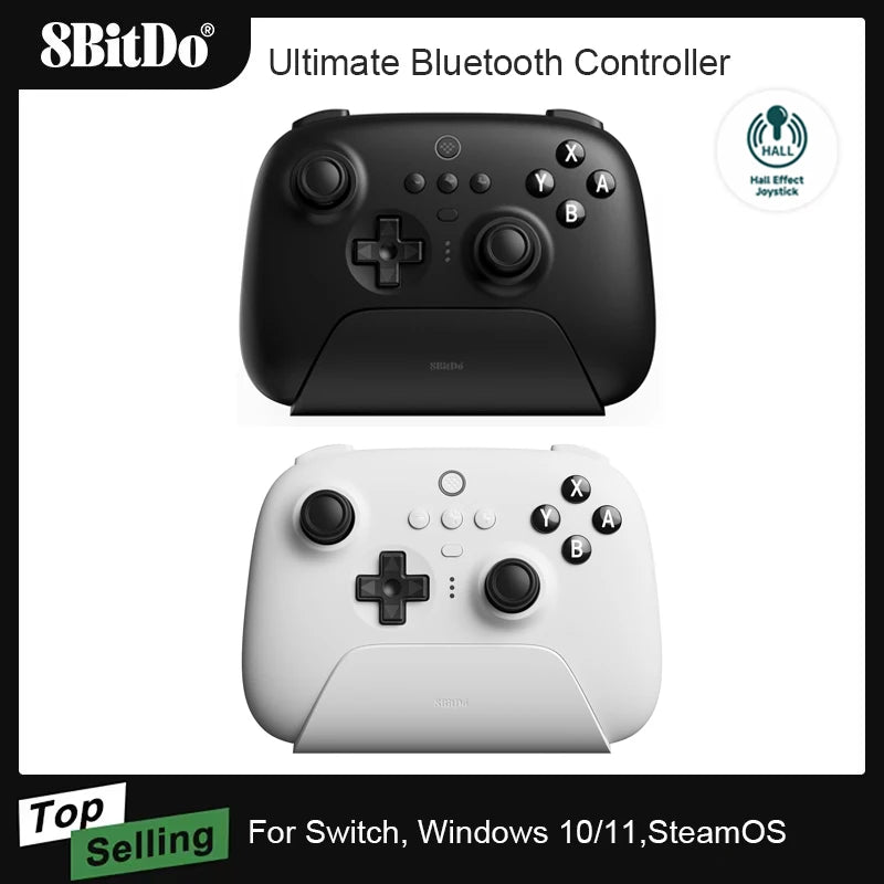 8Bitdo Ultimate Bluetooth Controller with Charging Dock Wireless Gamepad with Hall Effect Sensing Joystick for Switch Windows PC - FSH-ONLINE