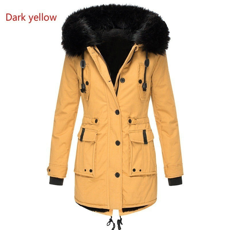 Thickened women's cotton jacket, women's cotton jacket, winter coat, parka jacket, fur collar jacket, winter coat - FSH-ONLINE