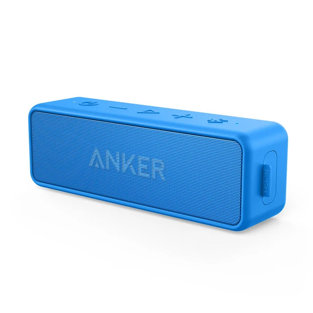 Anker Soundcore 2 Portable Wireless Bluetooth Speaker Better Bass 24-Hour Playtime 66ft Bluetooth Range IPX7 Water Resistance