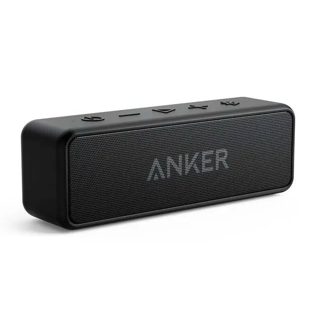 Anker Soundcore 2 Portable Wireless Bluetooth Speaker Better Bass 24-Hour Playtime 66ft Bluetooth Range IPX7 Water Resistance