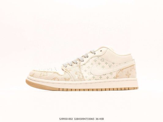 LV x Nike Air Jordan 1 Low in cream and gold | lv-x-nike-air-jordan-1-low-in-cream-and-gold