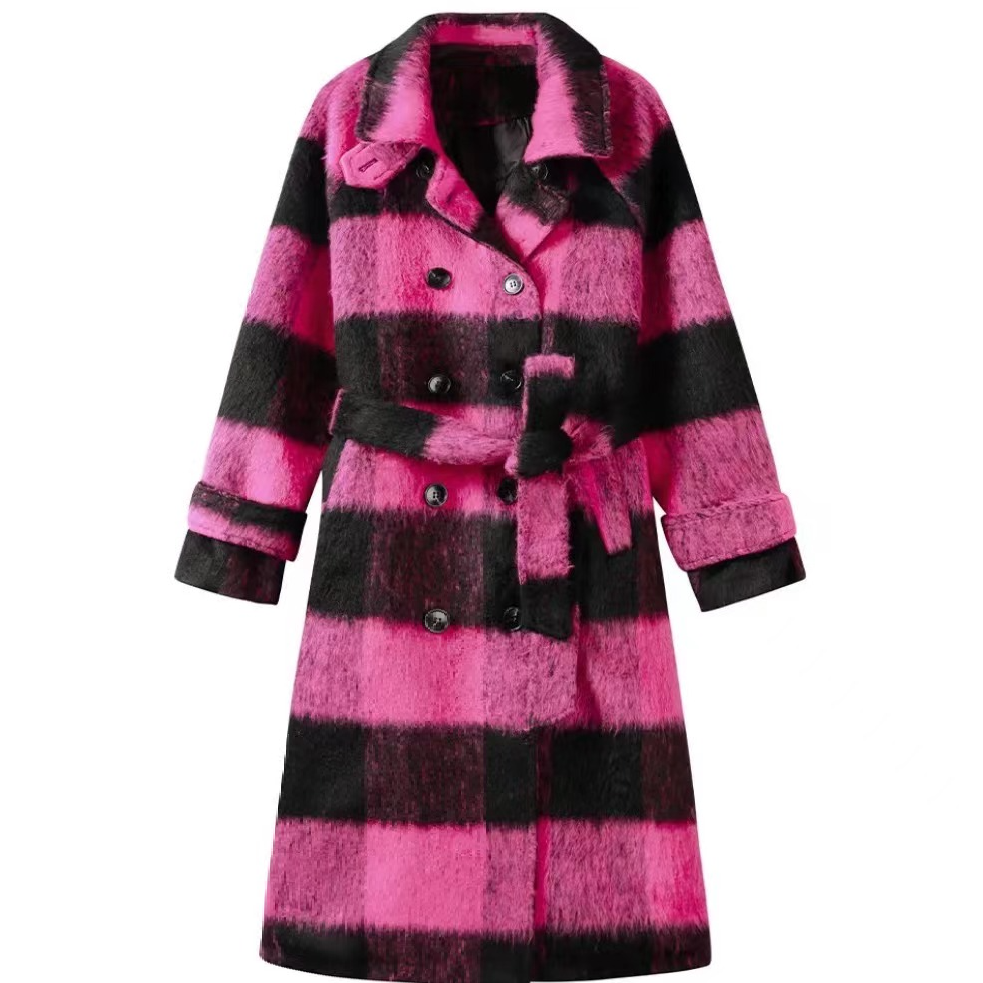 women's winter plaid coat - FSH-ONLINE