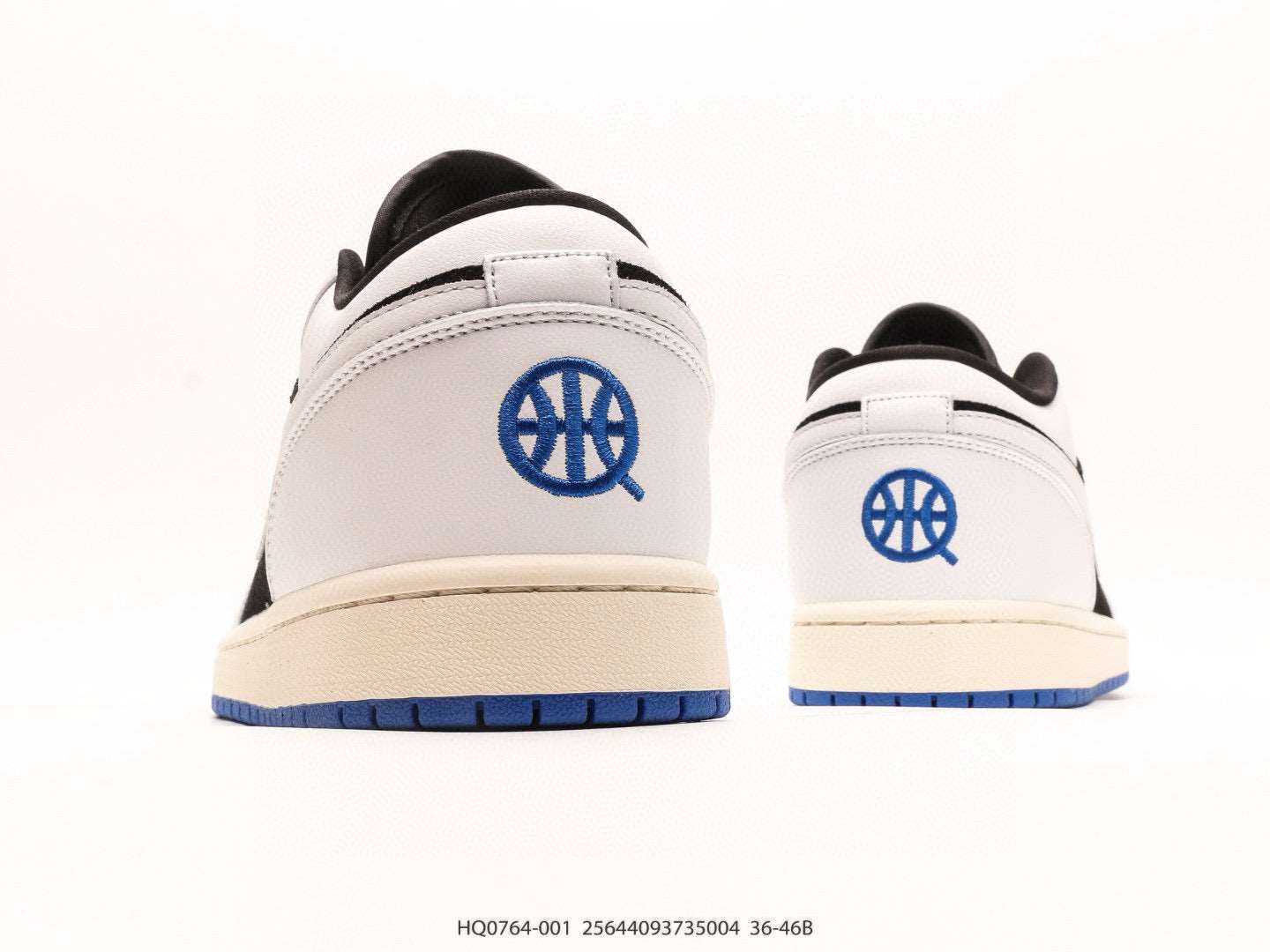 Nike Air Jordan 1 Low in black, white, and blue | nike-air-jordan-1-low-in-black-white-and-blue