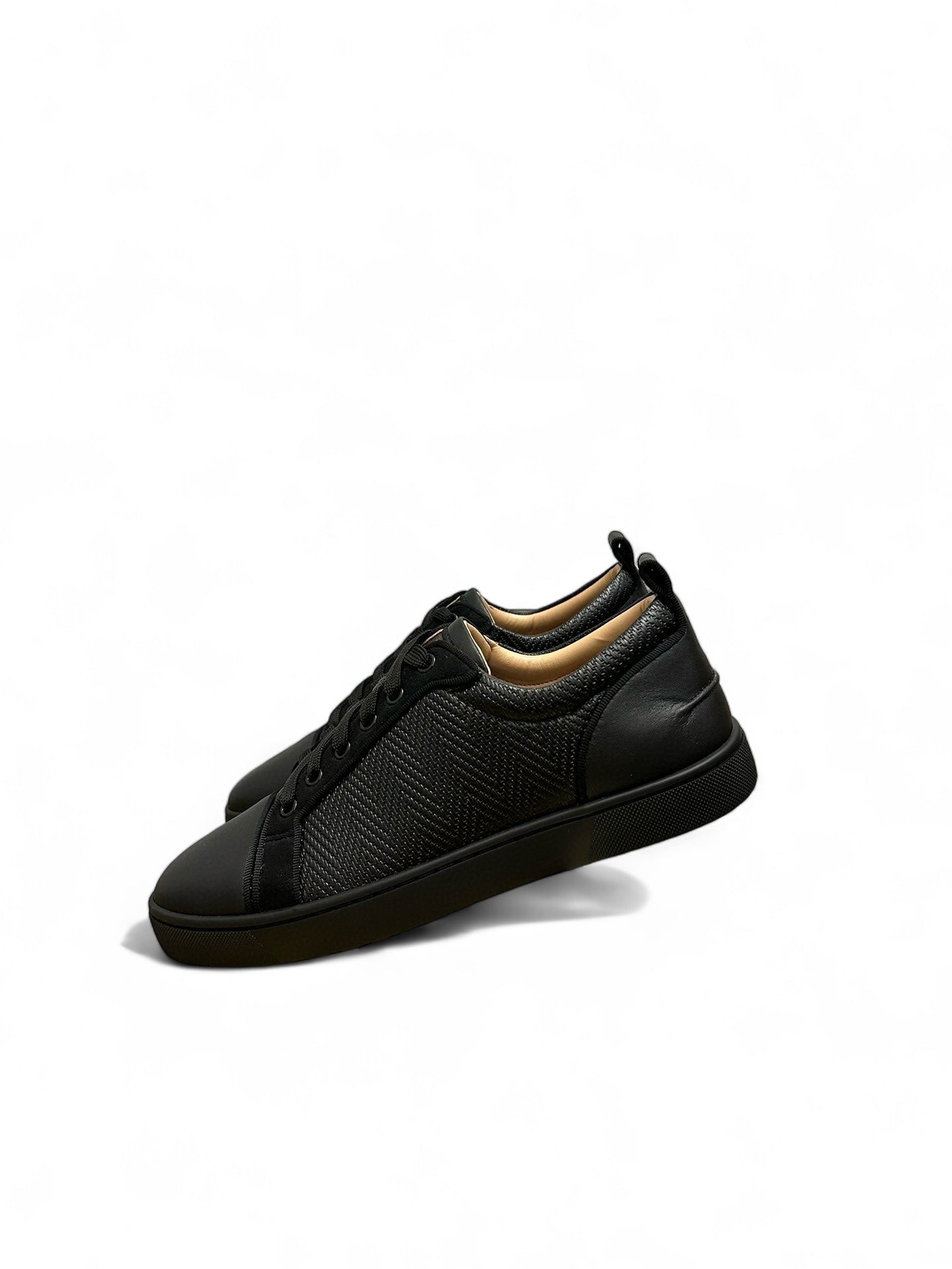 Christian Louboutin Black Leather Sneakers with Red Soles | christian-louboutin-black-leather-sneakers-with-red-soles