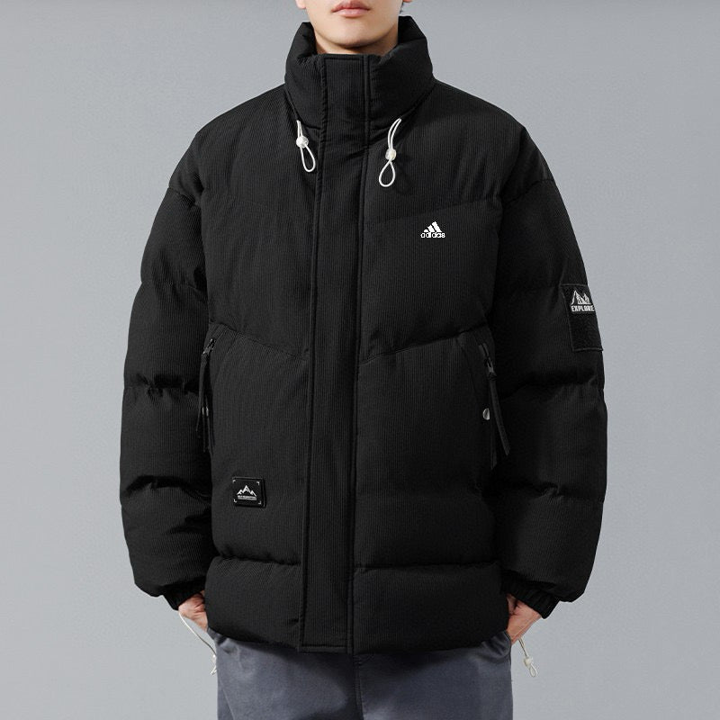 Men’s Winter Warm Thick Puffer Jacket with Drawstring Hood - Available in Black, Beige, and Brown - FSH-ONLINE