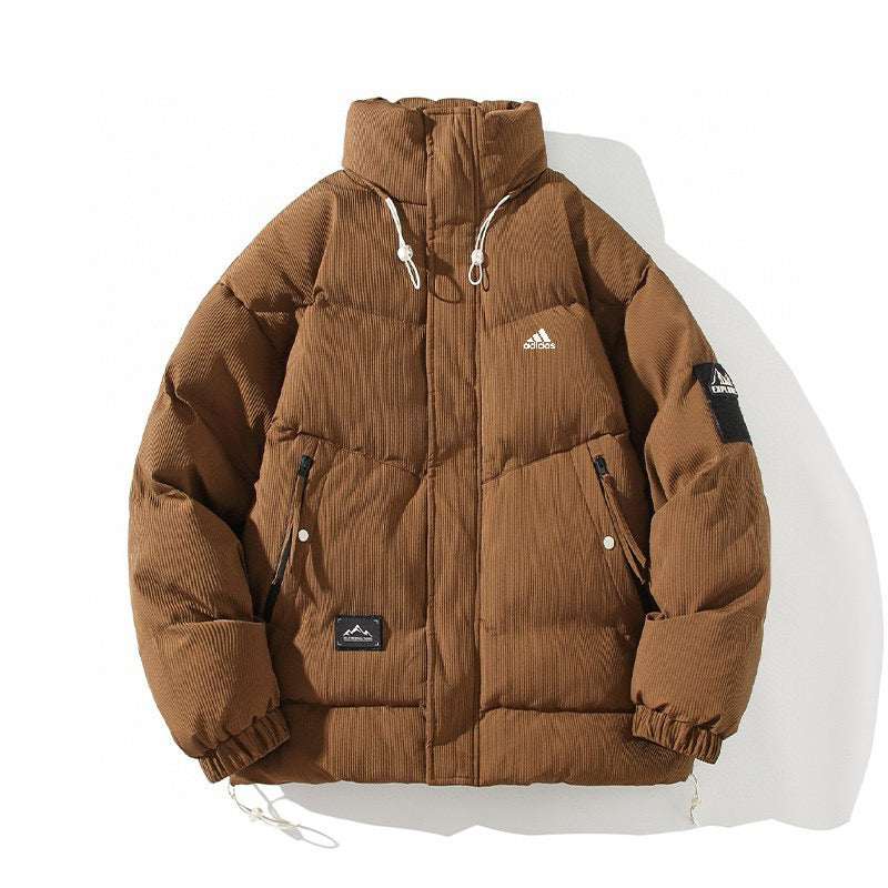 Men’s Winter Warm Thick Puffer Jacket with Drawstring Hood - Available in Black, Beige, and Brown - FSH-ONLINE