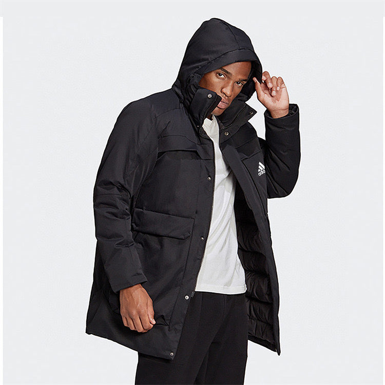 Men’s Long Winter Jacket - Insulated and Windproof Coat with Hood - FSH-ONLINE