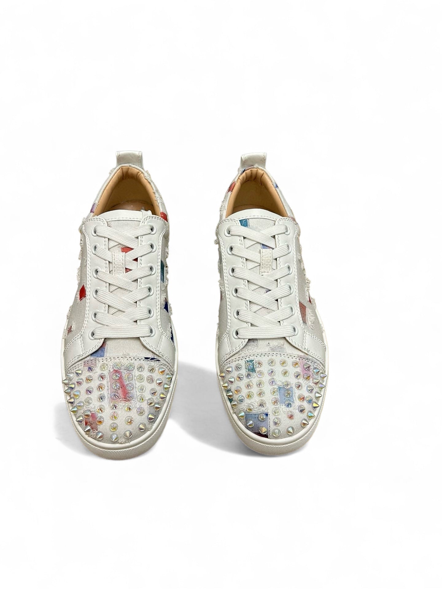 Christian Louboutin Spike Studded White Leather Sneakers | christian-louboutin-spike-studded-white-leather-sneakers