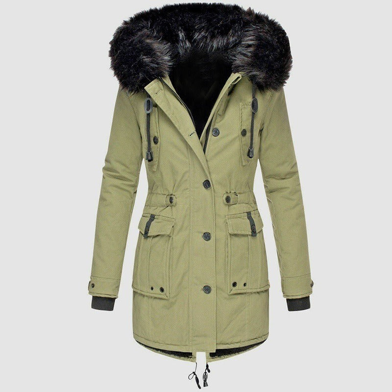 Thickened women's cotton jacket, women's cotton jacket, winter coat, parka jacket, fur collar jacket, winter coat - FSH-ONLINE