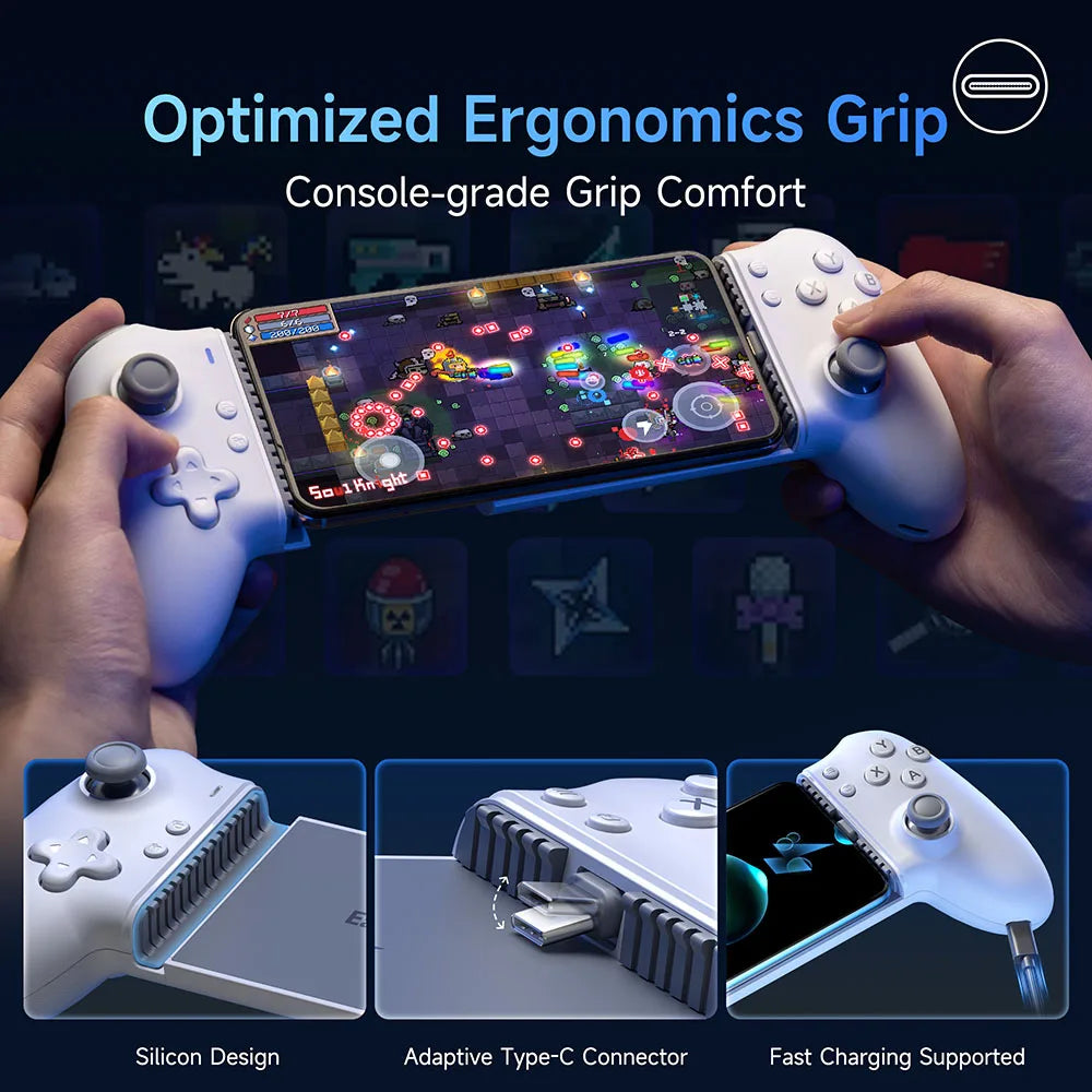 EasySMX M15 Mobile Phone Gamepad Type C Hall Mechanical Controller for Android Phone iPhone 15 Cloud Gaming Xbox Game Pass | easysmx-m15-mobile-phone-gamepad-type-c-hall-mechanical-controller-for-android-phone-iphone-15-cloud-gaming-xbox-game-pass