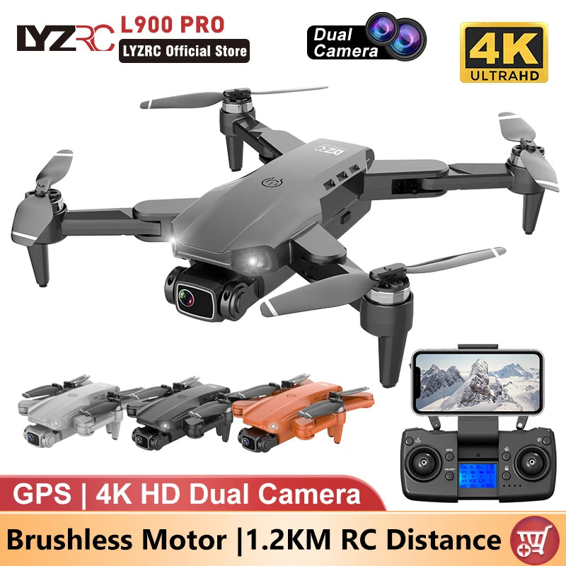 GPS Drone LYZRC L900 PRO 4K Professional HD Dual Camera 5G WIFI Brushless Motor Aerial Photography Drones FPV Foldable Quadcopte - FSH-ONLINE