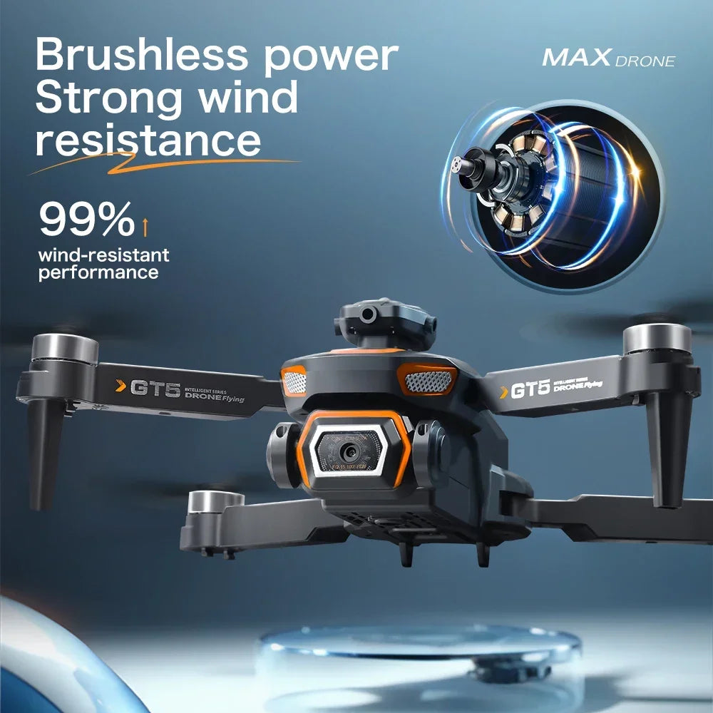 GT5 Brushless 8K Mini Drone 4K Professional HD Dual Camera Obstacle Avoidance No GPS Optical Flow Positioning RC Quadcopter Toys | gt5-brushless-8k-mini-drone-4k-professional-hd-dual-camera-obstacle-avoidance-no-gps-optical-flow-positioning-rc-quadcopter-toys