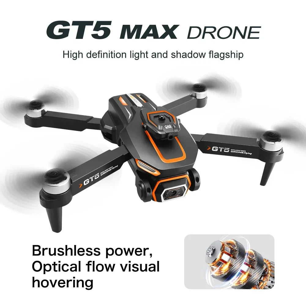 GT5 Brushless 8K Mini Drone 4K Professional HD Dual Camera Obstacle Avoidance No GPS Optical Flow Positioning RC Quadcopter Toys | gt5-brushless-8k-mini-drone-4k-professional-hd-dual-camera-obstacle-avoidance-no-gps-optical-flow-positioning-rc-quadcopter-toys