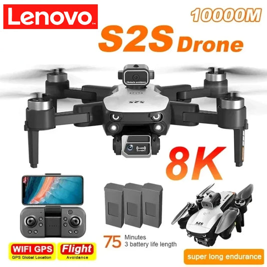 Lenovo S2S Drone 8K 5G GPS HD Aerial Photography Dual-Camera Omnidirectional Obstacle Brushless Avoidance Quadcopter Toys