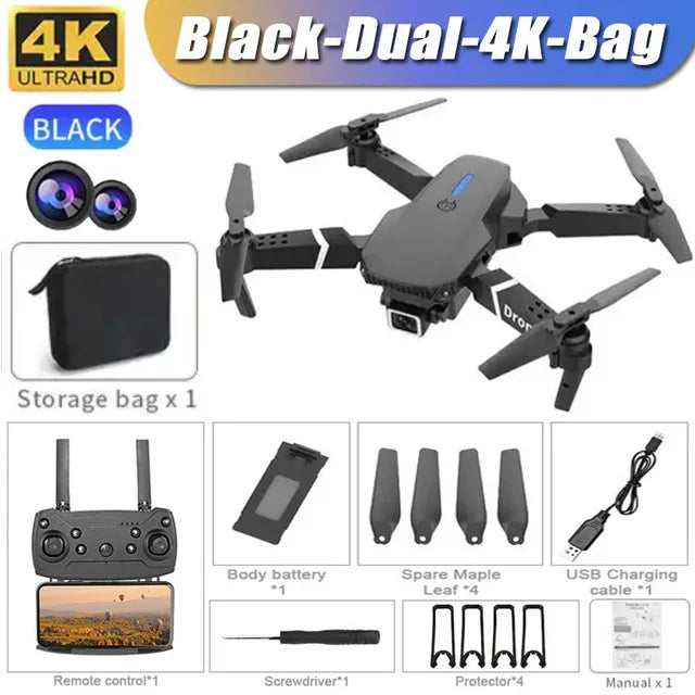 New E88Pro RC Drone 4K Professinal With 1080P Wide Angle Dual HD Camera Foldable RC Helicopter WIFI FPV Height Hold Apron Sell - FSH-ONLINE