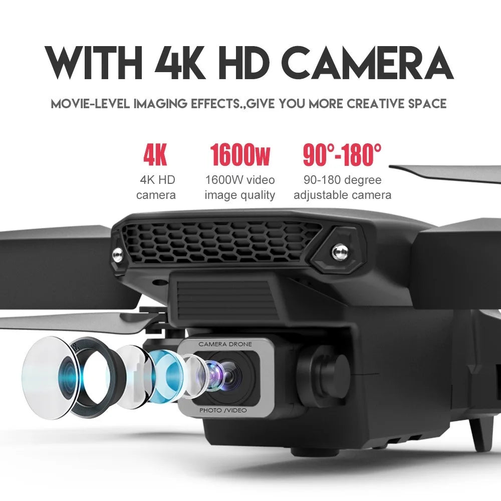 New E88Pro RC Drone 4K Professinal With 1080P Wide Angle Dual HD Camera Foldable RC Helicopter WIFI FPV Height Hold Apron Sell - FSH-ONLINE