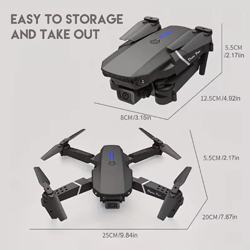 New E88Pro RC Drone 4K Professinal With 1080P Wide Angle Dual HD Camera Foldable RC Helicopter WIFI FPV Height Hold Apron Sell - FSH-ONLINE