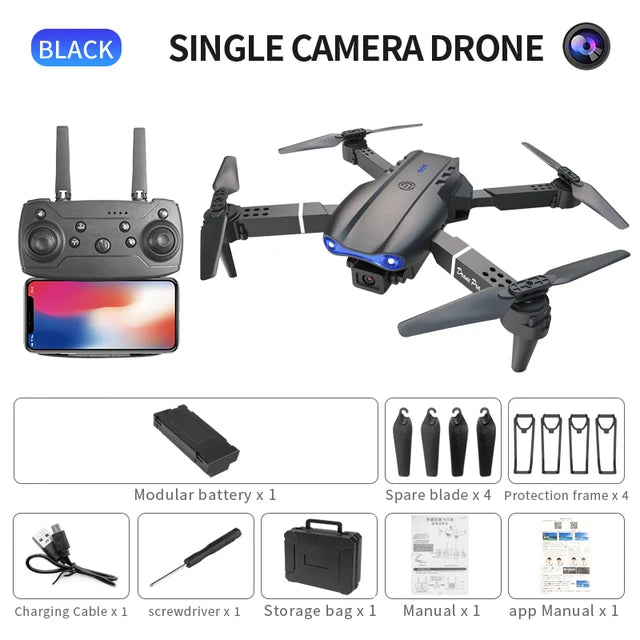 New E99Pro RC Drone Professional Wide Angle Dual HD Camera 4K 5G WIFI FPV Foldable RC Helicopter Kids Gift Toys - FSH-ONLINE