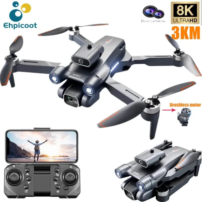 New S1S Mini Drone Caméra 8K Professional Brushless Motor Dron Obstacle Avoidance HD Dual Camera Foldable Quadcopter Toys - FSH-ONLINE