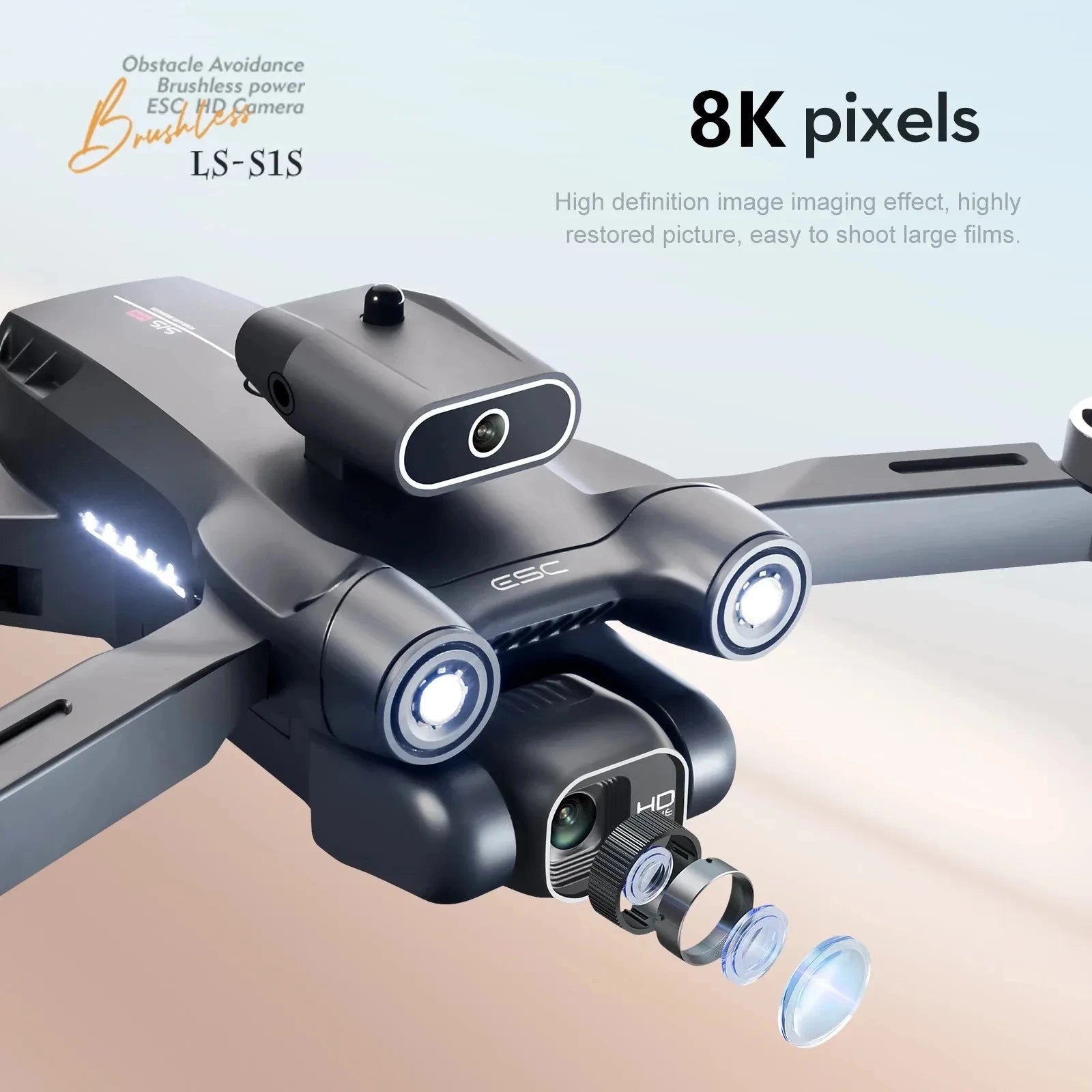 New S1S Mini Drone Caméra 8K Professional Brushless Motor Dron Obstacle Avoidance HD Dual Camera Foldable Quadcopter Toys - FSH-ONLINE