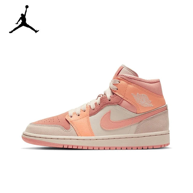 Air Jordan 1 Mid 'Apricot Orange' Pink Color GS Size For Women Retro Classic Basketball Sneakers Shoes  DH4270-800 | air-jordan-1-mid-apricot-orange-pink-color-gs-size-for-women-retro-classic-basketball-sneakers-shoes-dh4270-800