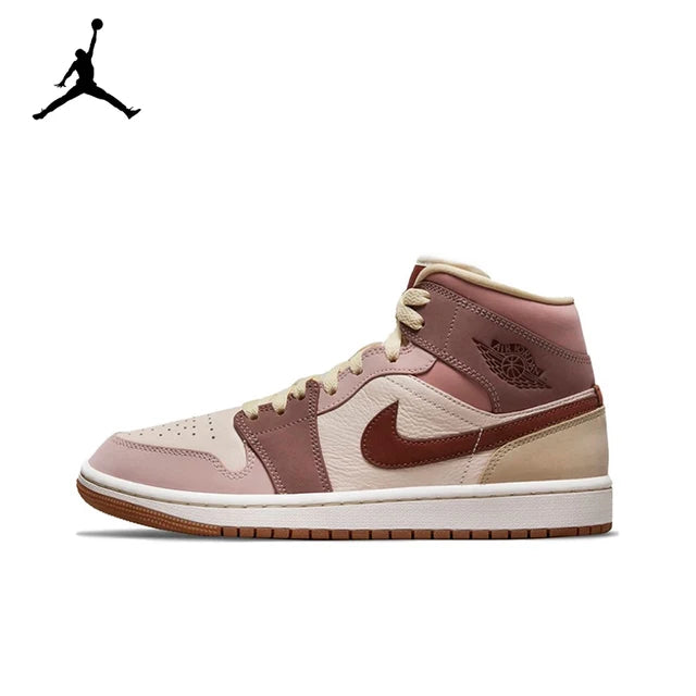 Air Jordan 1 Mid 'Apricot Orange' Pink Color GS Size For Women Retro Classic Basketball Sneakers Shoes  DH4270-800 | air-jordan-1-mid-apricot-orange-pink-color-gs-size-for-women-retro-classic-basketball-sneakers-shoes-dh4270-800