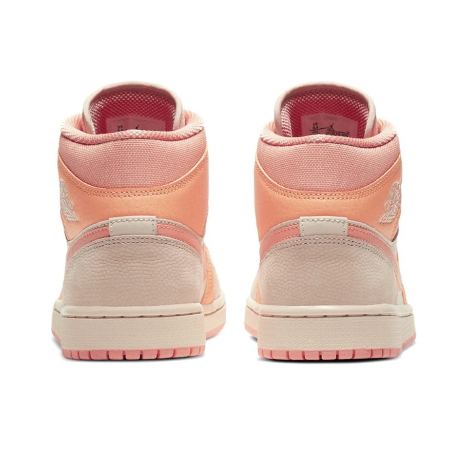 Air Jordan 1 Mid 'Apricot Orange' Pink Color GS Size For Women Retro Classic Basketball Sneakers Shoes  DH4270-800 | air-jordan-1-mid-apricot-orange-pink-color-gs-size-for-women-retro-classic-basketball-sneakers-shoes-dh4270-800