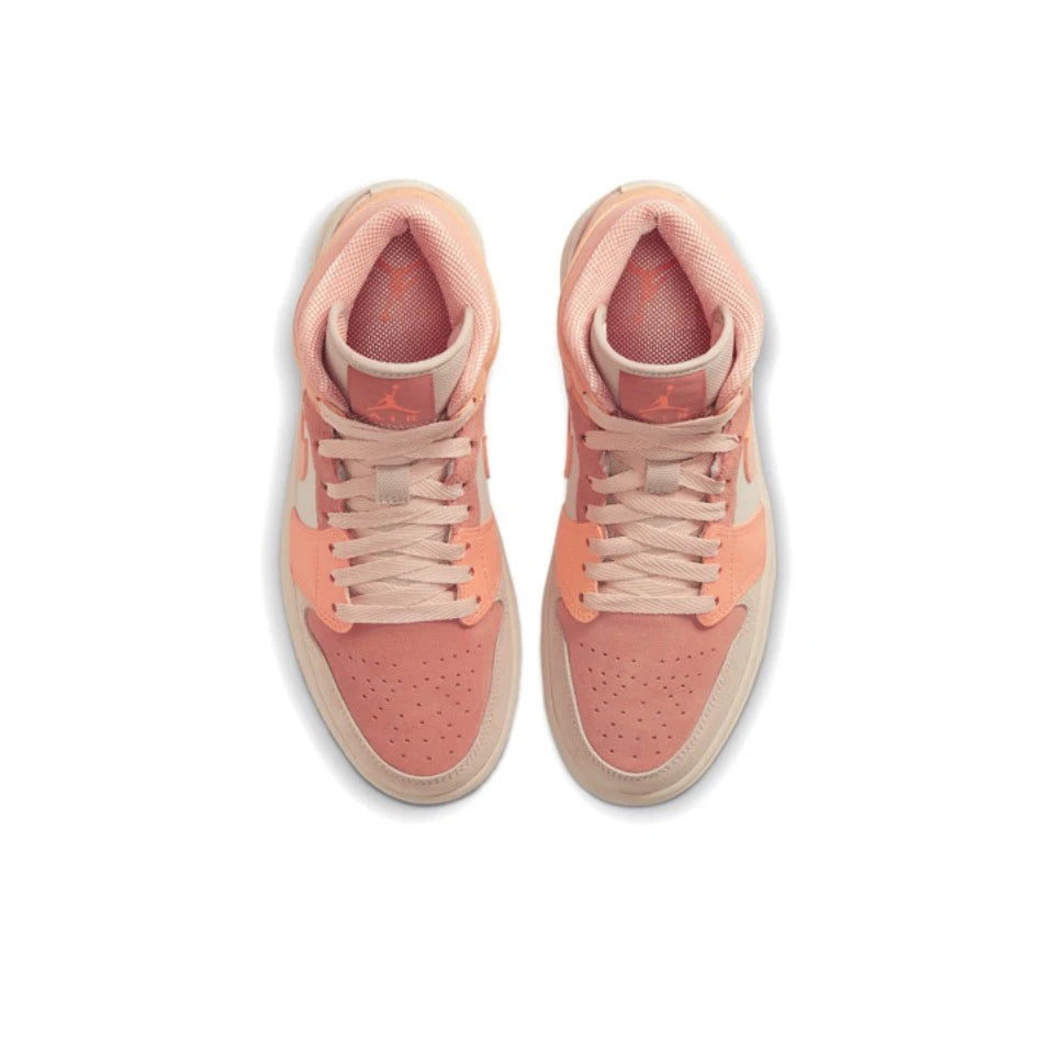 Air Jordan 1 Mid 'Apricot Orange' Pink Color GS Size For Women Retro Classic Basketball Sneakers Shoes  DH4270-800 | air-jordan-1-mid-apricot-orange-pink-color-gs-size-for-women-retro-classic-basketball-sneakers-shoes-dh4270-800