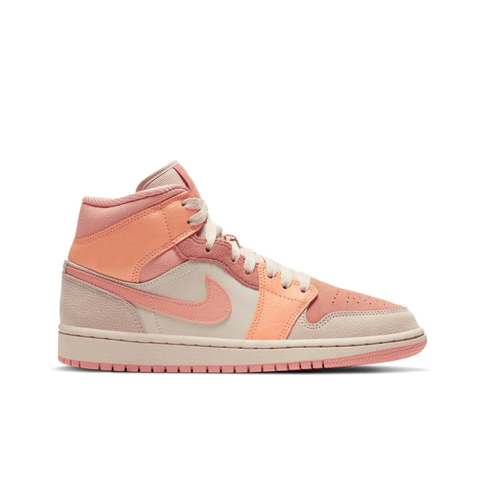 Air Jordan 1 Mid 'Apricot Orange' Pink Color GS Size For Women Retro Classic Basketball Sneakers Shoes  DH4270-800 | air-jordan-1-mid-apricot-orange-pink-color-gs-size-for-women-retro-classic-basketball-sneakers-shoes-dh4270-800