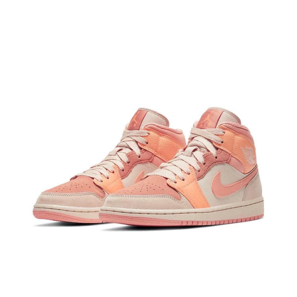 Air Jordan 1 Mid 'Apricot Orange' Pink Color GS Size For Women Retro Classic Basketball Sneakers Shoes  DH4270-800 | air-jordan-1-mid-apricot-orange-pink-color-gs-size-for-women-retro-classic-basketball-sneakers-shoes-dh4270-800