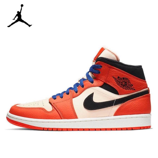 Air Jordan 1 Mid 'Chicago' Red and White For Men Classic Retro Basketball Sneakers Shoes 554724-173 | air-jordan-1-mid-chicago-red-and-white-for-men-classic-retro-basketball-sneakers-shoes-554724-173