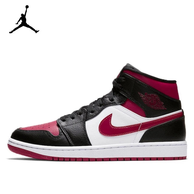 Air Jordan 1 Mid 'Chicago' Red and White For Men Classic Retro Basketball Sneakers Shoes 554724-173 | air-jordan-1-mid-chicago-red-and-white-for-men-classic-retro-basketball-sneakers-shoes-554724-173