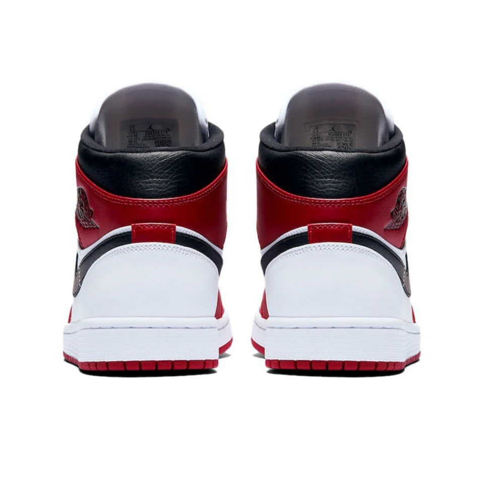 Air Jordan 1 Mid 'Chicago' Red and White For Men Classic Retro Basketball Sneakers Shoes 554724-173 | air-jordan-1-mid-chicago-red-and-white-for-men-classic-retro-basketball-sneakers-shoes-554724-173