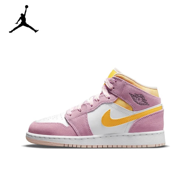 Air Jordan 1 Mid 'Ice Cream'Purple and White Color GS Size For Women  Retro Classic Basketball SneakersShoes DD1666-100 | air-jordan-1-mid-ice-creampurple-and-white-color-gs-size-for-women-retro-classic-basketball-sneakersshoes-dd1666-100