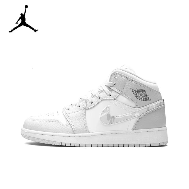 Air Jordan 1 Mid 'Ice Cream'Purple and White Color GS Size For Women  Retro Classic Basketball SneakersShoes DD1666-100 | air-jordan-1-mid-ice-creampurple-and-white-color-gs-size-for-women-retro-classic-basketball-sneakersshoes-dd1666-100