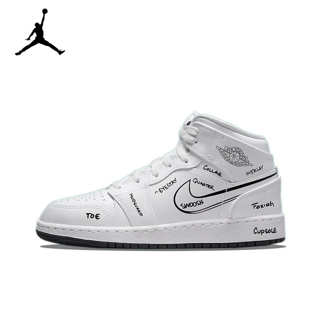 Air Jordan 1 Mid 'Oreo'Black and White Color GS Size For Women Classic Retro Basketball Sneakers Shoes DN4321-100 | air-jordan-1-mid-oreoblack-and-white-color-gs-size-for-women-classic-retro-basketball-sneakers-shoes-dn4321-100